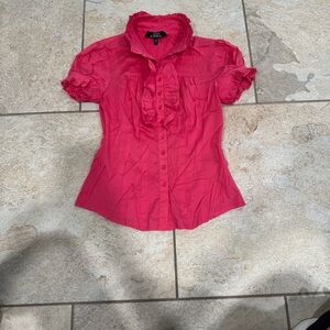 Women's Pink Ruffled Blouse